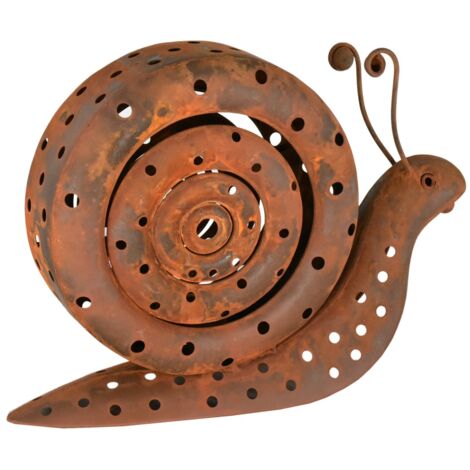 Bougeoir escargot petit décor rustique en métal pour la maison