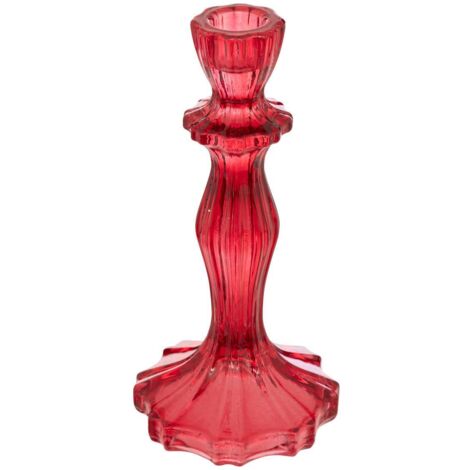 Bougeoir H.20cm verre rouge - Atmosphera créateur d'intérieur
