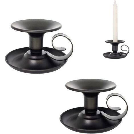 Bougeoir Métal Noir 2 Pièces Bougeoirs Métal Noir Vintage,Fer Forgé Vintage
