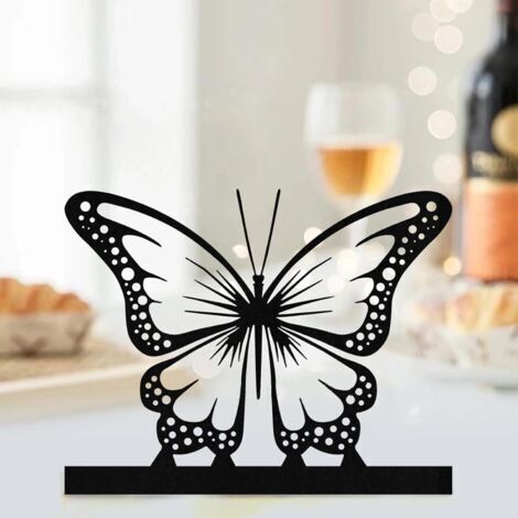 Bougeoir Papillon Photophore, Décoration Printemps Noir Bougeoir Papillon Métal 4cm Bougie pour Bougeoirs Bâton Bougies Chauffe-Plat Décoration Table Pâques Décoration Printemps Décoration en Métal