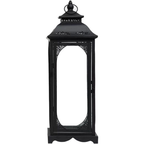 bougeoir rétro en fer résistant au vent, lanterne en métal et verre, bougeoir créatif et romantique