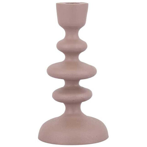 Bougeoir rose avec ronds 10x20cm
