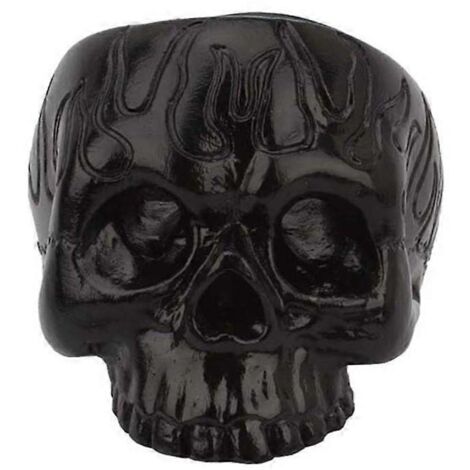 Bougeoir tête de mort noire, décoration d'Halloween, support de bougie, bougeoir pour la maison