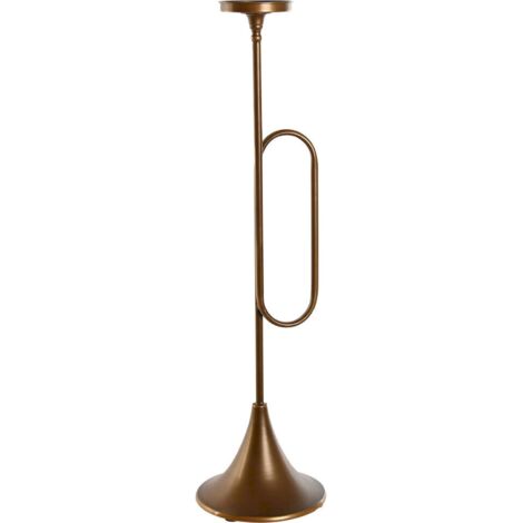 Bougeoir trompette doré en métal style glam raffiné - doré effet laiton élégant