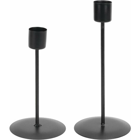 Bougeoirs, Bougeoirs à Tête Unique Déco Vintage pour Bars pour Cafés pour Mariages(Le Noir)