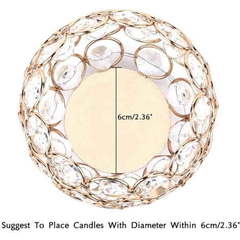 Bougeoirs en Cristal doré Lot de 2 Bougies Chauffe-Plat Bol en métal Luxueux candélabre 12 cm de Haut bougeoir Ornements pour noël Salon centres de Table de Mariage (Grand)