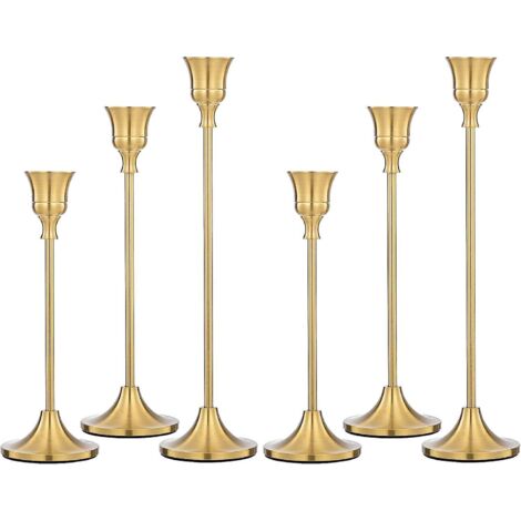 bougeoirs Pour Bougies Coniques Ensemble De 6 Bougeoirs En Laiton Dor Bougeoir Vintage Moderne Dcoratif Pour La Maison Mariage Table Chemine Fte A