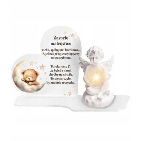 Bougie ange LED XL blanche premium de qualité supérieure pour enfants sur un mémorial de cimetière