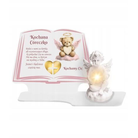 Bougie ange LED XL blanche premium de qualité supérieure pour enfants sur un mémorial de cimetière