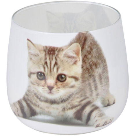 Bougie Anti-Odeurs "Chat" 8cm Blanc
