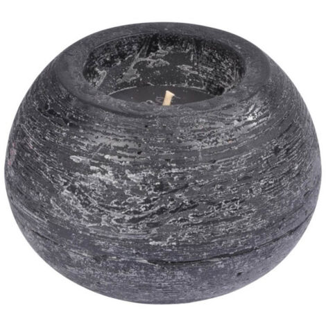 Bougie Boule Déco "Rustique" 13cm Noir