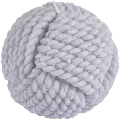Bougie Boule Effet Cordage "Blue Wave" 9cm Bleu Clair