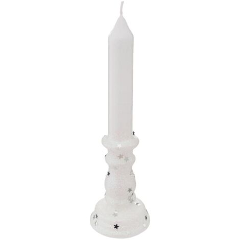 Bougie Chandelier Blanc pailleté H 20 cm 98G - Feeric Christmas