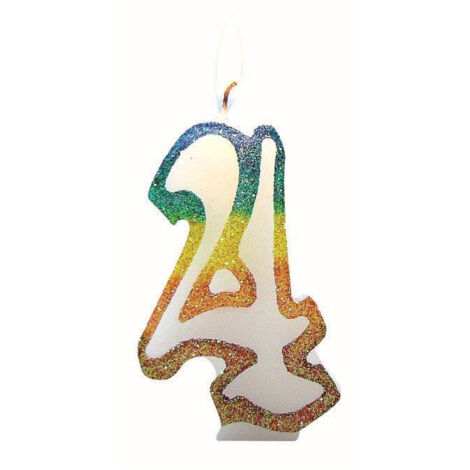 Bougie Chiffre 4 Arc-en-ciel 8cm - Eurobougie