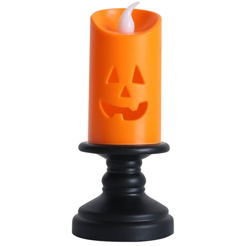 Bougie citrouille d'Halloween, bougies sans flamme orange d'Halloween, lampes led, bougies, lampe citrouille, mini veilleuse, fausses bougies,