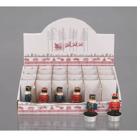 Bougie Cm.7 Soldat Jouet Avec Veste Rouge Dans Boîte Présentoir Décoration De Noël