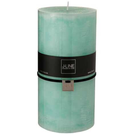 Bougie Cylindrique Déco "Junina" 20cm Bleu Aqua