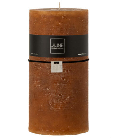 Bougie Cylindrique Déco "Junina" 20cm Caramel