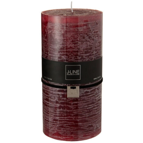 Bougie Cylindrique Déco "Junina" 20cm Cerise