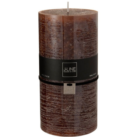 Bougie Cylindrique Déco "Junina" 20cm Marron