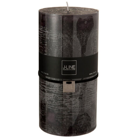 Bougie Cylindrique Déco "Junina" 20cm Noir Marron