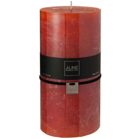 Bougie Cylindrique Déco "Junina" 20cm Orange