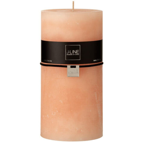 Bougie Cylindrique Déco "Junina" 20cm Pêche