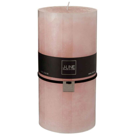 Bougie Cylindrique Déco "Junina" 20cm Rose Poudré