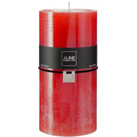 Bougie Cylindrique Déco "Junina" 20cm Rouge