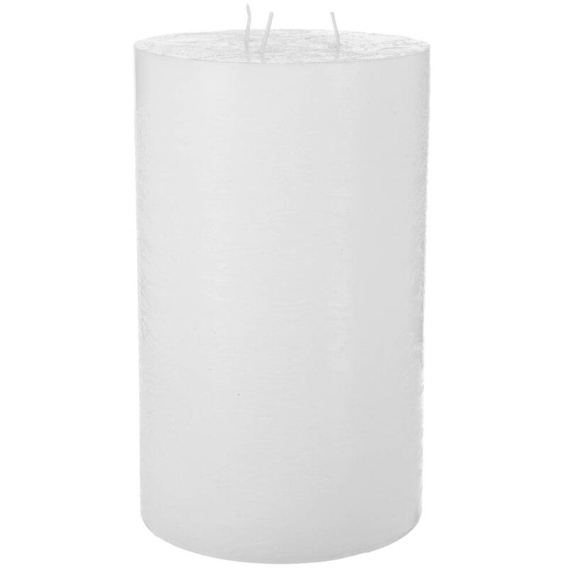 Atmosphera - Bougie rustique Olia 3 mèches blanc 3kg créateur d'intérieur