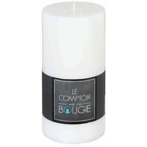 Bougie Cylindrique Rustic 14cm Blanc