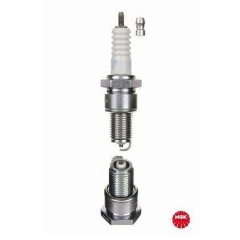 Bougie d'allumage NGK BPR6ES – Filetage M14x1.25 – Longueur 19mm – Indice thermique 6 – Ouverture clé 21mm – Pour moteurs Honda