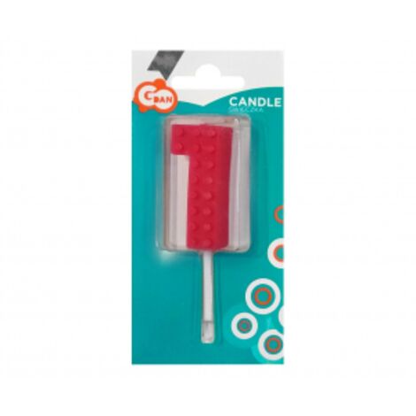 Bougie d'anniversaire Blocks, numéro 1, hauteur 5,5 cm