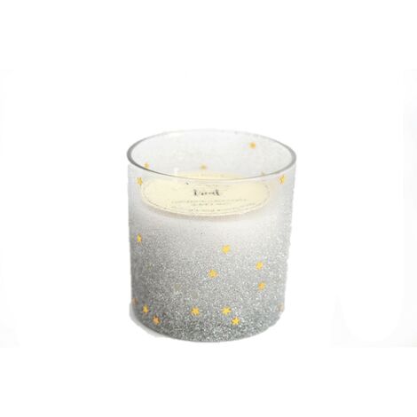 Bougie de Noël en pot à paillettes NOEL GIVRE