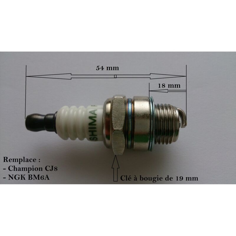 JARDIAFFAIRES Bougie pour tron&ccedil;onneuse, taille haies, d&eacute;broussailleuse remplace BM6A ou CJ8