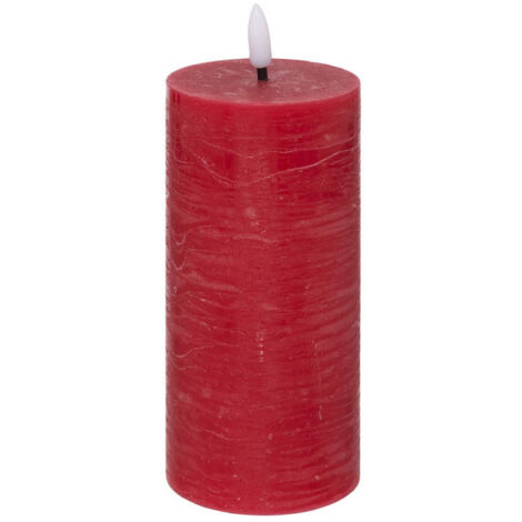 Bougie Déco à LED "Molia" 18cm Rouge
