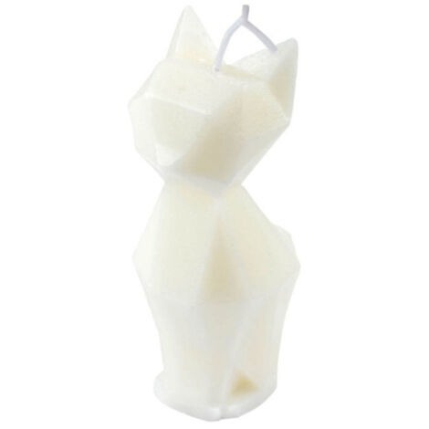 Bougie Déco Chat "Arty" 13cm Blanc