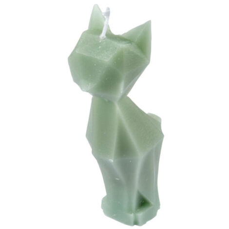 Bougie Déco Chat "Arty" 13cm Vert Céladon