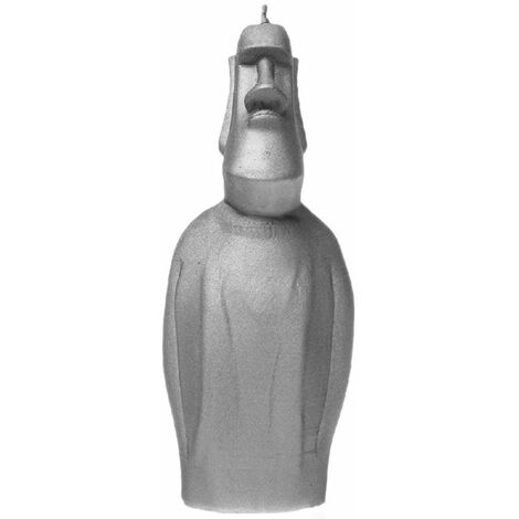 Bougie déco silver statue ile de pâques
