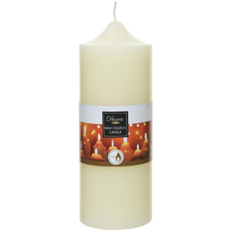 BOUGIE D'ÉGLISE 7,5 X 20 CM PARAFFINE - GRANDE ET - DURÉE DE COMBUSTION : ENVIRON 90 HEURES DE COMBUSTION - BOUGIE EN CIRE COMME
