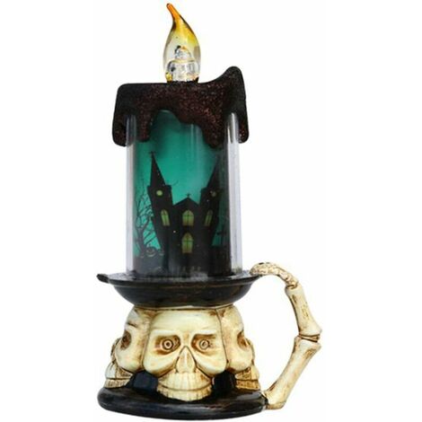 Bougie électronique LED pour Halloween, lanterne citrouille en forme de crâne, décoration de bougie d'halloween, lumière LED pour Halloween