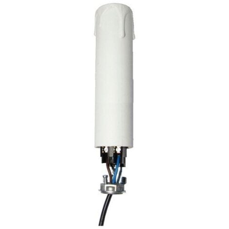 Bougie équipée E14 en plastique, TIBELEC, blanc 60 W