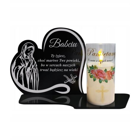 Bougie éternelle premium XL 18 cm en forme de cœur « Nous nous souvenons » LED pour tombe et cimetière