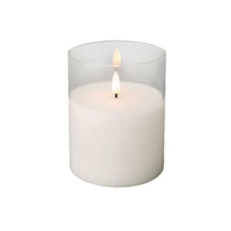 Bougie LED avec verre cristal 10xh-12,5 cm. - talla