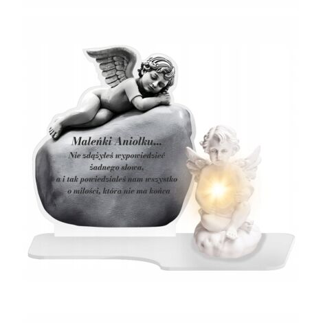 Bougie LED blanche premium XL Ange Éternel Ange pour monument, cimetière et tombe