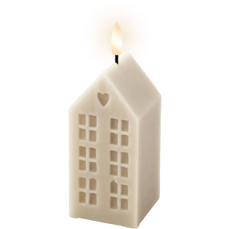 Bougie led en cire blanche 6x6x14,8 cm