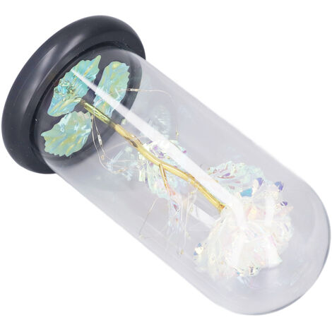 Bougie LED fleur de verre multicolore avec pétales dorés - Idée cadeau Saint-Valentin romantique pour elle