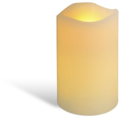 Bougie LED Ivoire Vagues 10cm - Ivoire