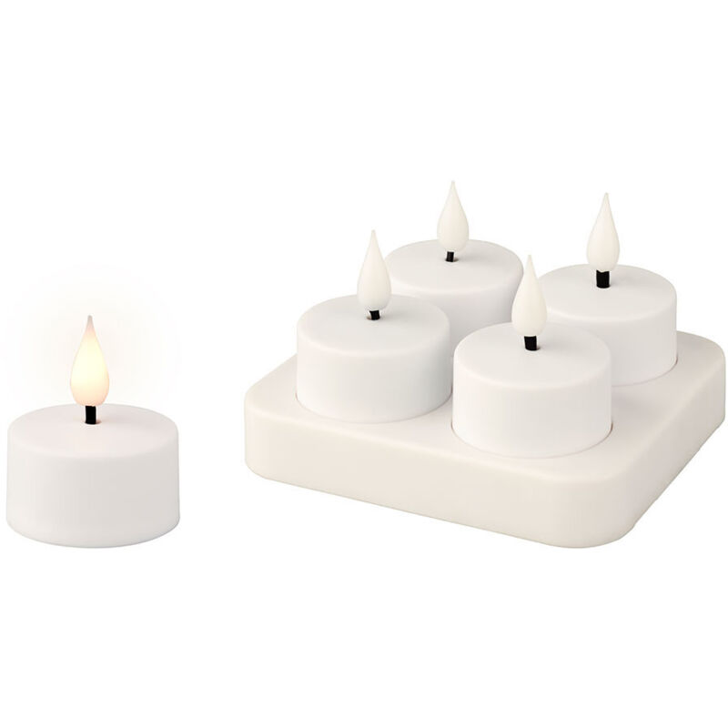 Bougie led Rechargeable Effet Flamme 3D - Autonomie 30h - Finition Mate Blanche - Intérieur IP20