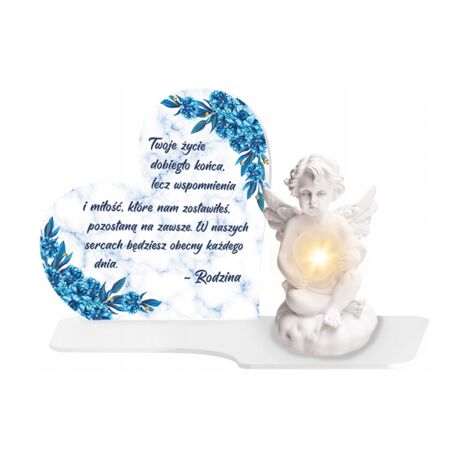 Bougie LED XL en marbre blanc de qualité supérieure en forme d'ange pour enfants, idéale pour les monuments funéraires